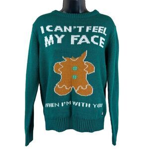 AMERICAN STITCH, I Can’t Feel My Face Gingerbread Ugly Christmas Sweater